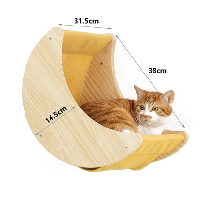 Wall Mounted Cat Climbing System Cat House Bridge Cat Hammock with Scratching Post & Stairway Kitten-Friendly Indoor Furniture