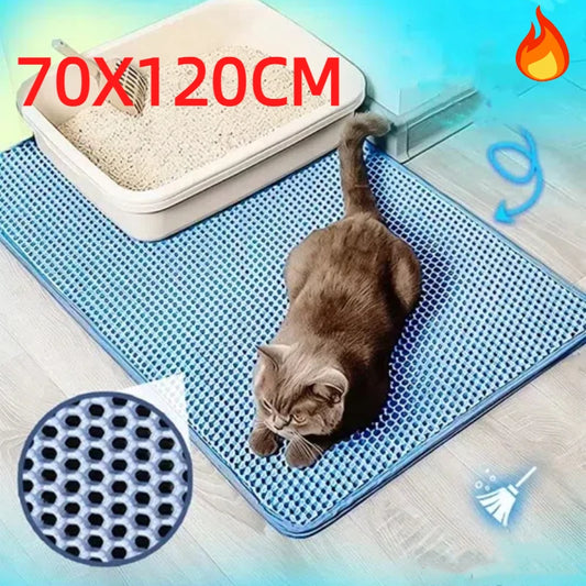 Pet Cat Litter Mat Waterproof Double Layer Cat Litter Trapping Pet Litter Box Mat Clean Pad Products For Cats Accessories