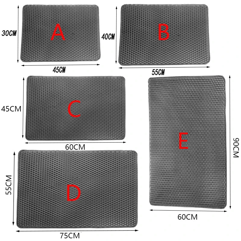 Pet Cat Litter Mat Waterproof Double Layer Cat Litter Trapping Pet Litter Box Mat Clean Pad Products For Cats Accessories