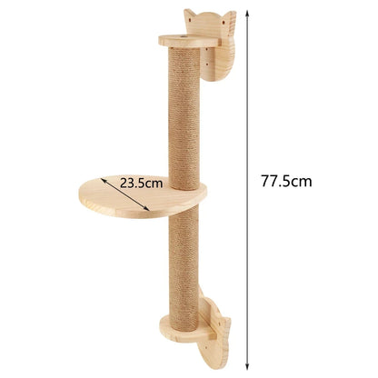 Wall Mounted Cat Climbing System Cat House Bridge Cat Hammock with Scratching Post & Stairway Kitten-Friendly Indoor Furniture