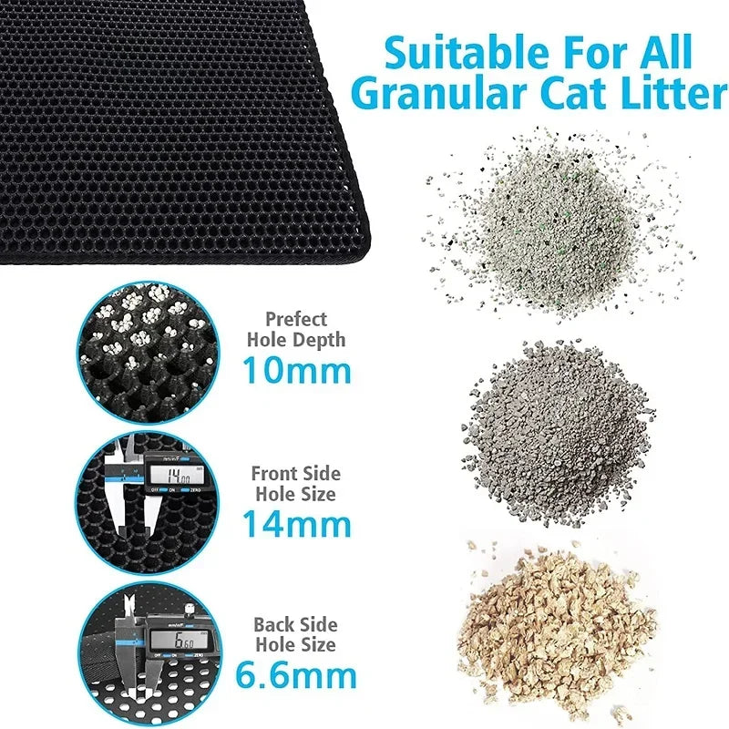 Pet Cat Litter Mat Waterproof Double Layer Cat Litter Trapping Pet Litter Box Mat Clean Pad Products For Cats Accessories