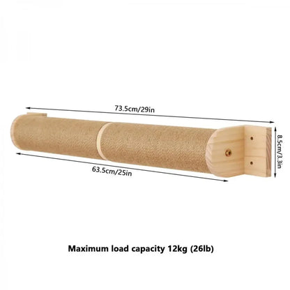 Wall Mounted Cat Climbing System Cat House Bridge Cat Hammock with Scratching Post & Stairway Kitten-Friendly Indoor Furniture